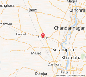 Map of Singur, West Bengal