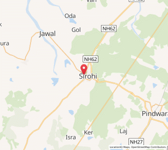 Map of Sirohi, Rajasthan
