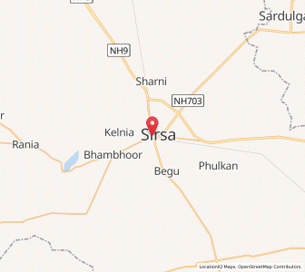 Map of Sirsa, Haryana