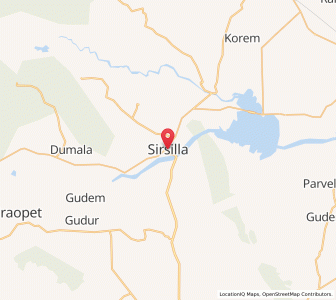 Map of Sirsilla, Andhra Pradesh