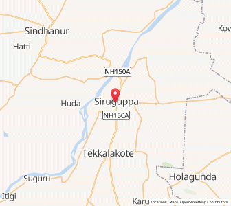Map of Siruguppa, Karnataka