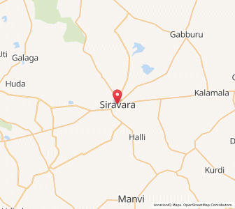 Map of Sirvar, Karnataka