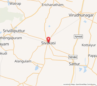 Map of Sivakasi, Tamil Nadu
