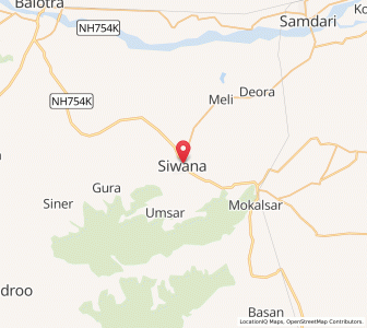 Map of Siwana, Rajasthan