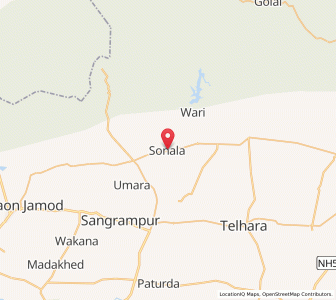 Map of Sonala, Maharashtra