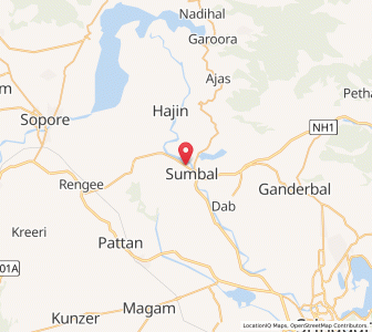 Map of Sonawari, Kashmir