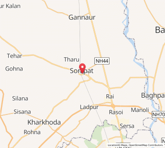 Map of Sonipat, Haryana