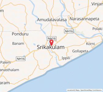 Map of Srikakulam, Andhra Pradesh