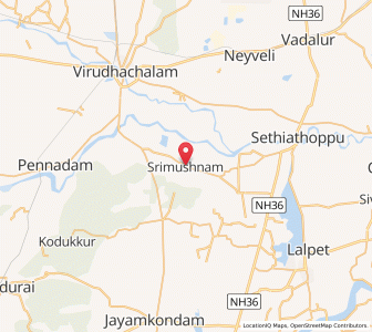 Map of Srimushnam, Tamil Nadu