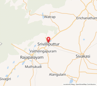 Map of Srivilliputhur, Tamil Nadu