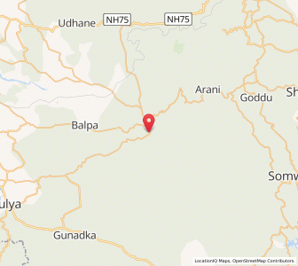 Map of Subrahmanya, Karnataka