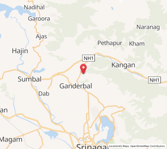 Map of Sudarbagh, Kashmir