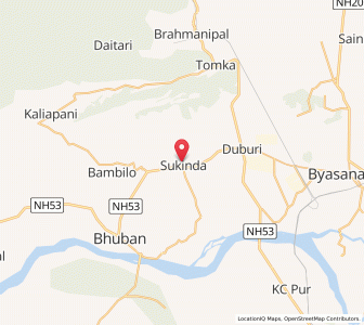 Map of Sukinda, Odisha