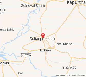 Map of Sultanpur, Punjab