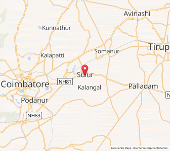 Map of Sulur, Tamil Nadu