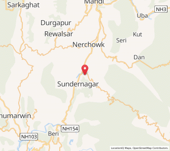 Map of Sundarnagar, Himachal Pradesh