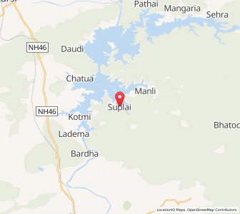 Map of Suplai, Madhya Pradesh