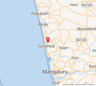 Map of Surathakal, Karnataka