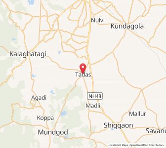 Map of Tadas, Karnataka