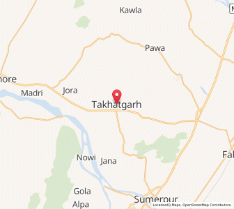 Map of Takhatgarh, Rajasthan