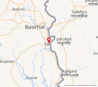 Map of Taki, West Bengal