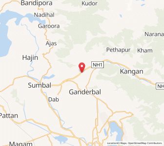 Map of Takye Nunar, Kashmir
