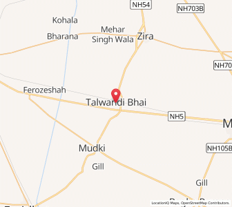 Map of Talwandi Bhai, Punjab