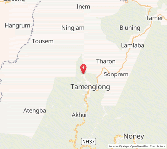 Map of Tamenglong, Manipur