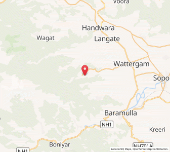 Map of Tangarnul, Kashmir