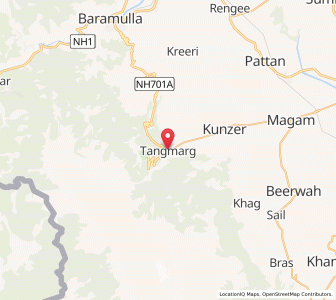 Map of Tangmarg, Kashmir