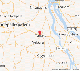 Map of Tanuku, Andhra Pradesh