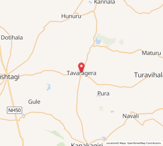 Map of Tawargeri, Karnataka