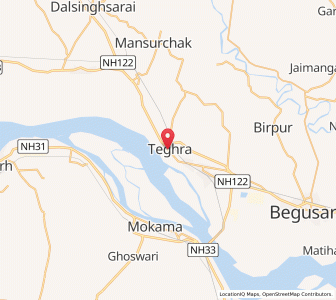 Map of Teghra, Bihar