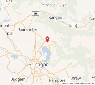 Map of Telbal, Kashmir