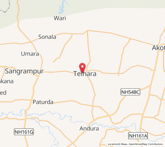 Map of Telhara, Maharashtra