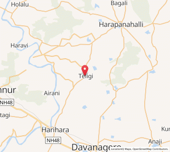 Map of Teligi, Karnataka