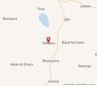 Map of Teliwara, Rajasthan