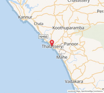 Map of Tellicherry, Kerala
