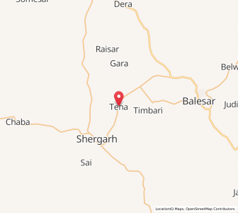 Map of Tena, Rajasthan