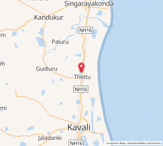Map of Tettu, Andhra Pradesh