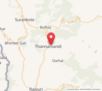 Map of Thanna Mandi, Kashmir