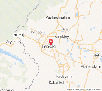 Map of Thenkasi, Tamil Nadu