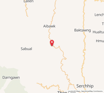 Map of Thiak, Mizoram