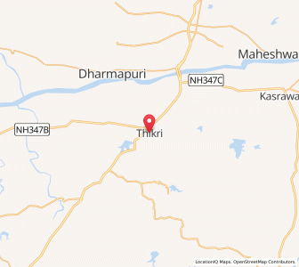 Map of Thikri, Madhya Pradesh