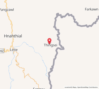 Map of Thingsai, Mizoram
