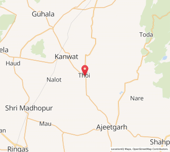 Map of Thoi, Rajasthan