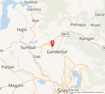 Map of Thuru, Kashmir