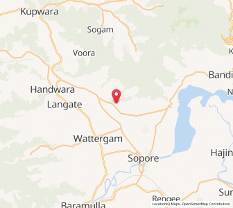 Map of Tijar, Kashmir