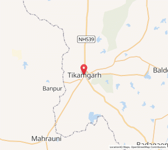 Map of Tikamgarh, Uttar Pradesh