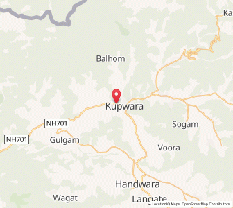 Map of Tikat, Kashmir
